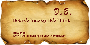 Dobránszky Bálint névjegykártya