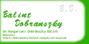 balint dobranszky business card