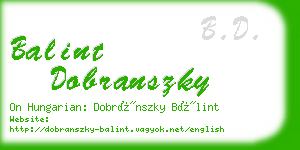 balint dobranszky business card